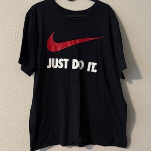 Nike Black Tee with Red Logo